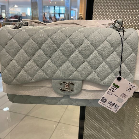 CHANEL Handbags - BNIB Chanel Jumbo Double Flap - Bleu Clair 21K